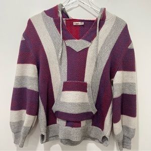 Faherty Wool & Cashmere Women’s XS S Pullover Baja Hoodie Sweater Striped Knit